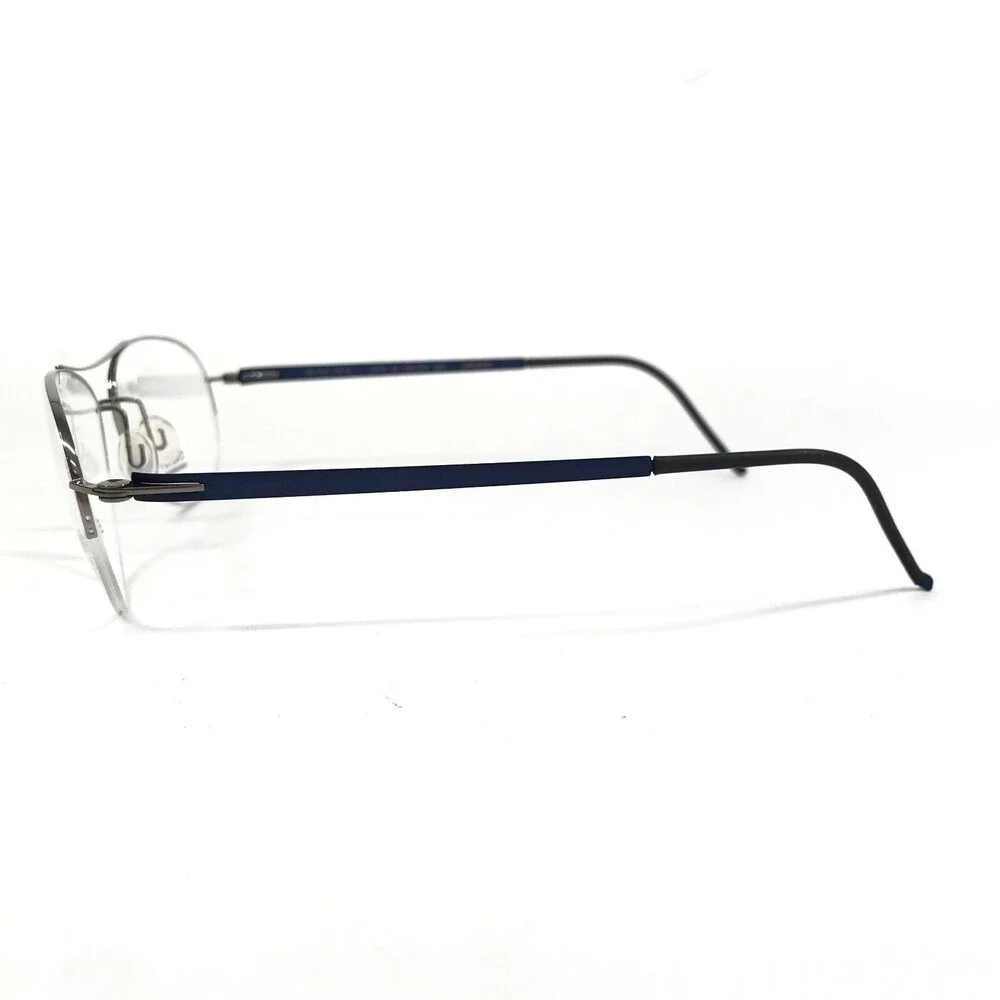 Blackfin Eyeglasses Frames X1 COL.216 Blue Black Silver Round Half Rim 54-14-145